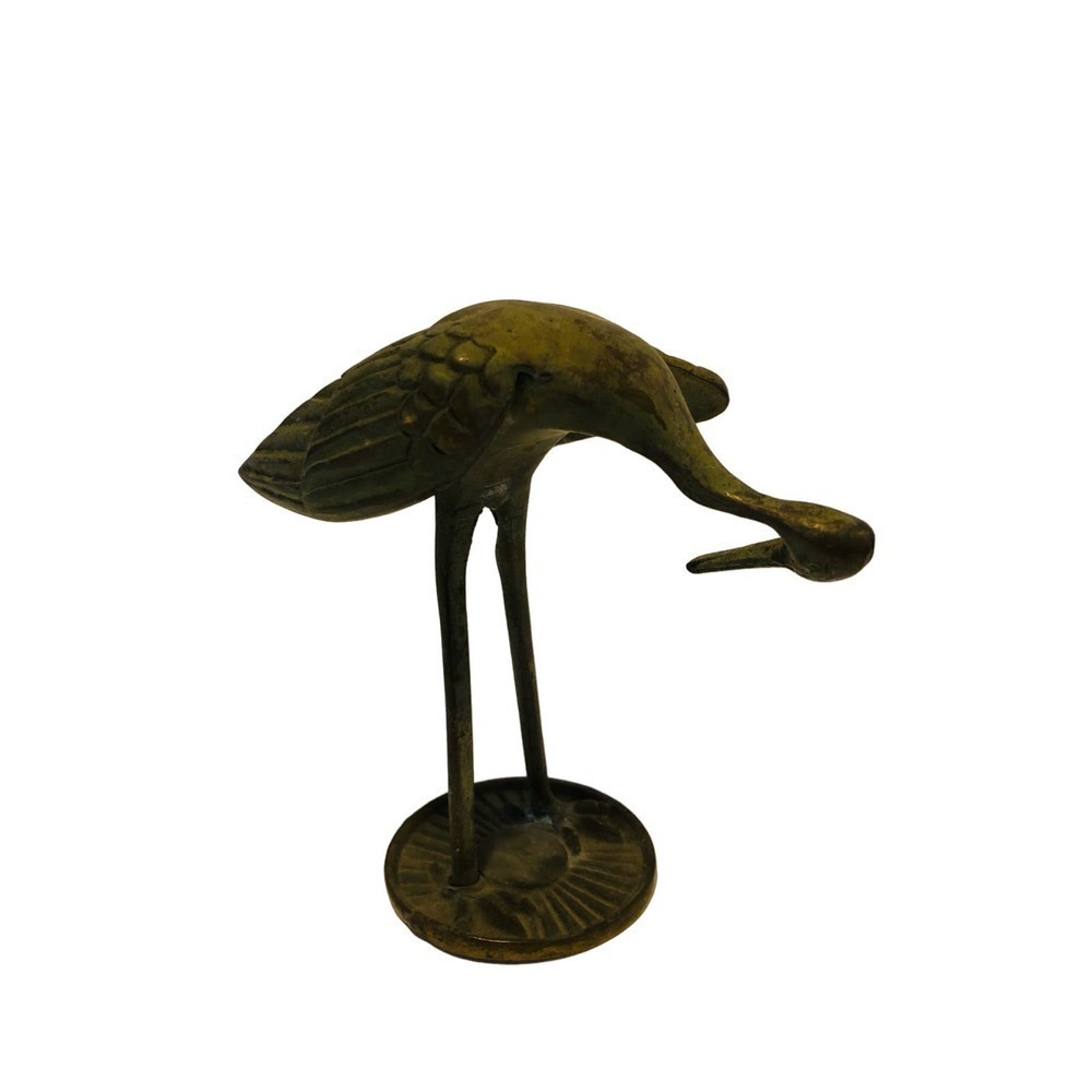 Vintage Brass Bird Crane Heron Stork Figure - Picture 6 of 6